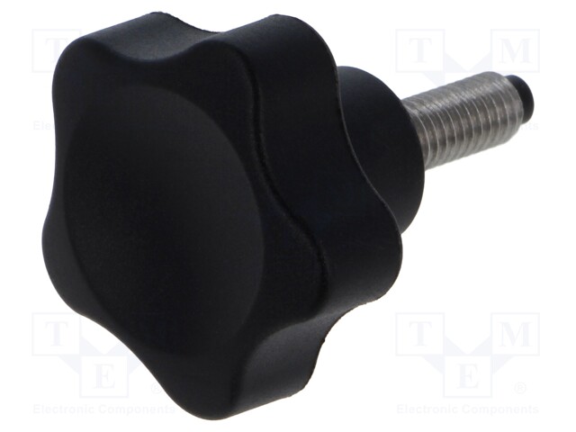 Knob; Ø: 32mm; Ext.thread: M6; 16mm; H: 22.5mm