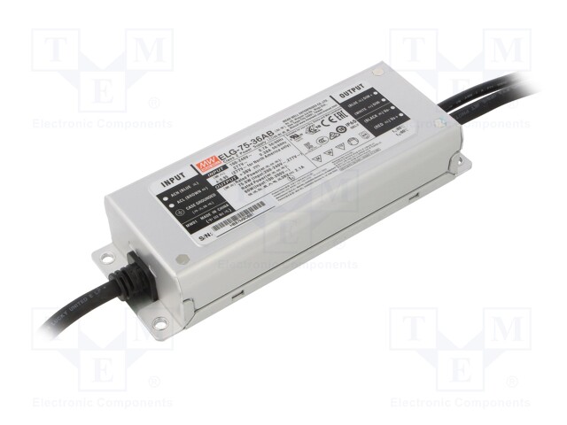 Power supply: switched-mode; LED; 60W; 12VDC; 10.8÷13.2VDC; 2.5÷5A