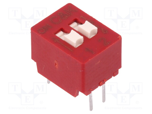 Switch: DIP-SWITCH; Poles number: 2; OFF-ON; 0.025A/25VDC; Pos: 2