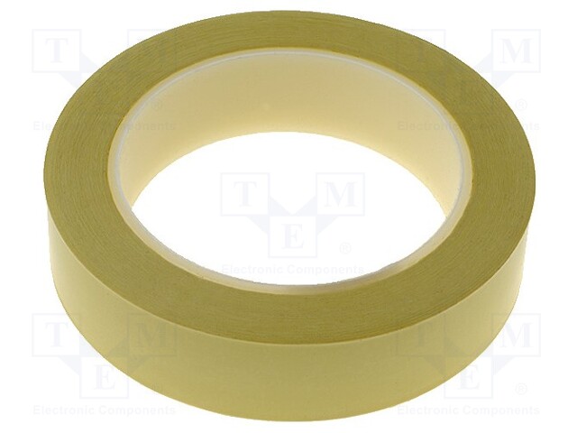 Tape: insulation; W: 25mm; L: 66m; D: 58um; yellow; polyester; 100%