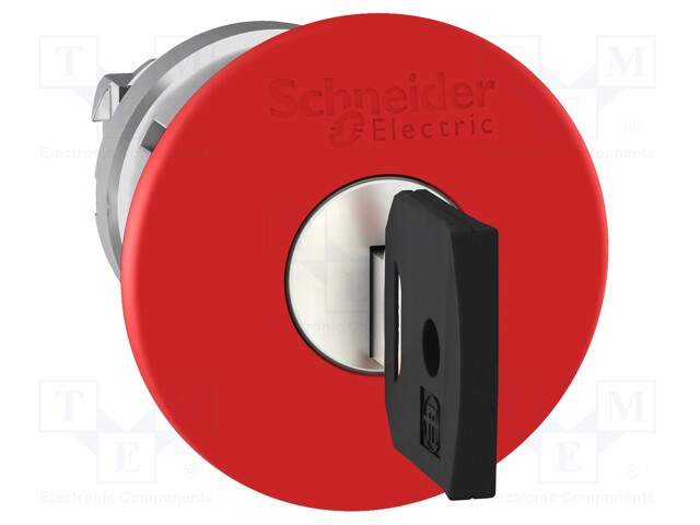 Switch Actuator, Red, Schneider Harmony XB4 Series 22mm Key Release Emergency Stop Switches