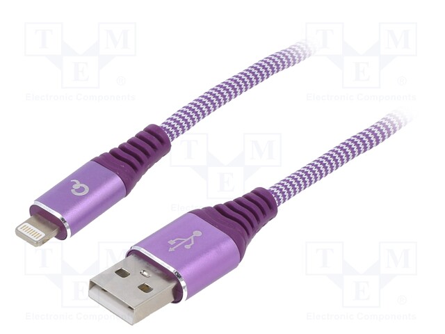 Cable; USB 2.0; Apple Lightning plug,USB A plug; gold-plated; 1m