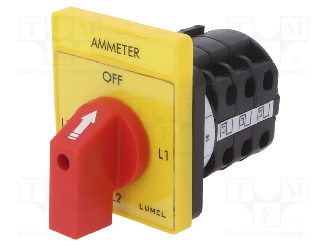 Switch: ammeter cam switch; Stabl.pos: 4; 16A; OFF-L1-L2-L3; Pos: 4