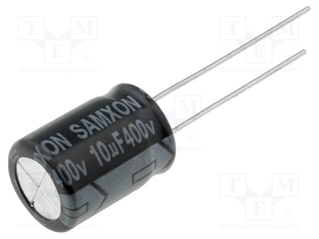 Capacitor: electrolytic; THT; 10uF; 400VDC; Ø10x13.5mm; Pitch: 5mm