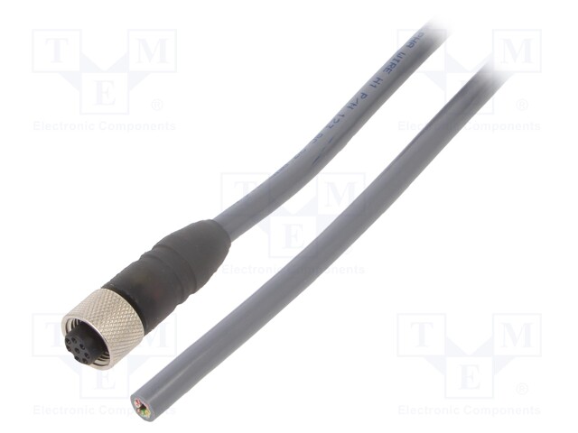 Connection lead; M12; PIN: 8; straight; 3m; plug; 36VAC; 1.9A; IP67