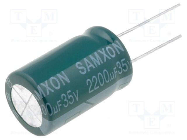 Capacitor: electrolytic; low impedance; THT; 2200uF; 35VDC; ±20%