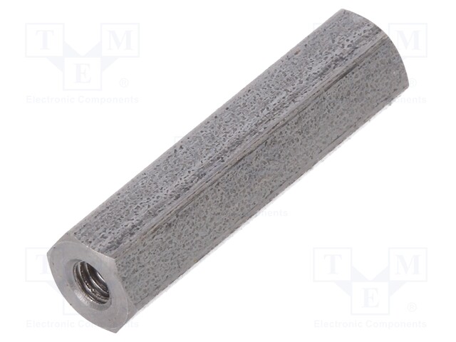 Screwed spacer sleeve; Int.thread: M2,5; 20mm; hexagonal