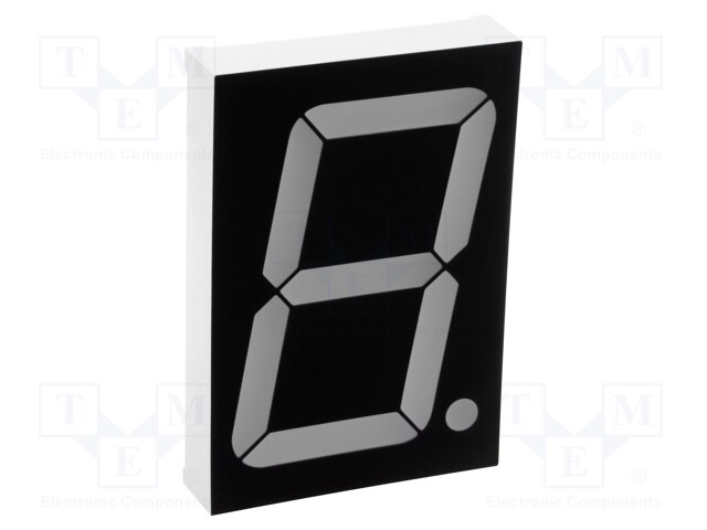 Display: LED; 7-segment; 56mm; yellow; 160mcd; cathode; No.char: 1