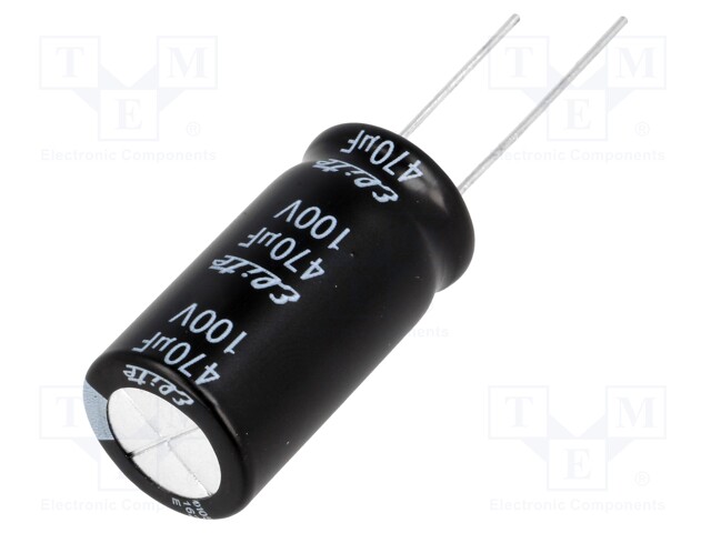 Capacitor: electrolytic; THT; 470uF; 100VDC; Ø16x31.5mm; ±20%