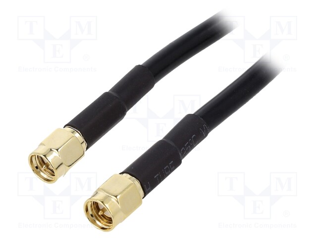 Cable; 50Ω; 0.2m; SMA plug,both sides; black