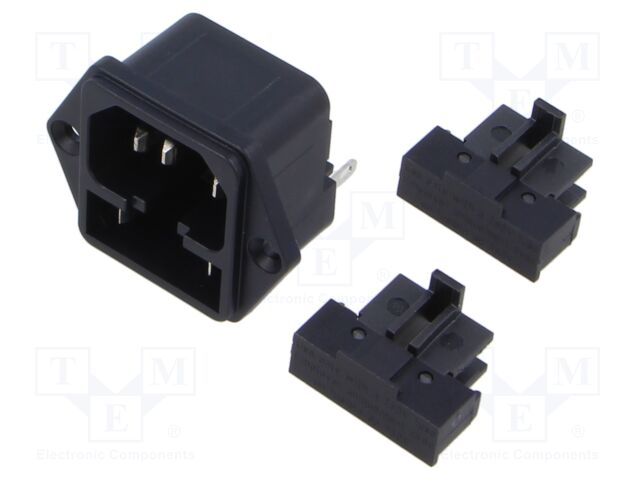 Connector: AC supply; socket; male; 10A; 250VAC; IEC 60320; C14 (E)