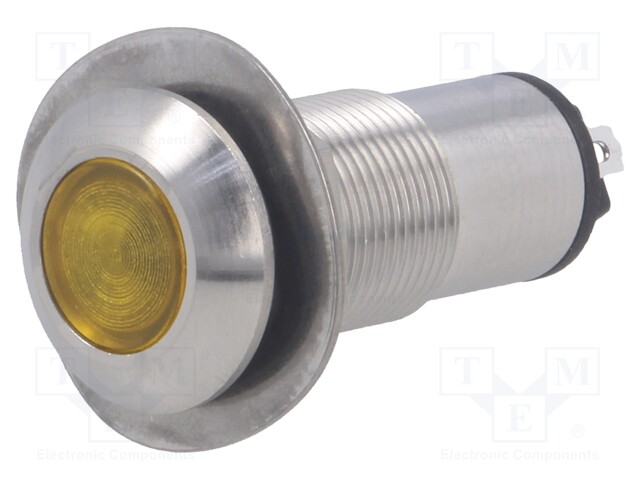 Indicator: LED; flat; 24VDC; Cutout: Ø13mm; IP67; stainless steel