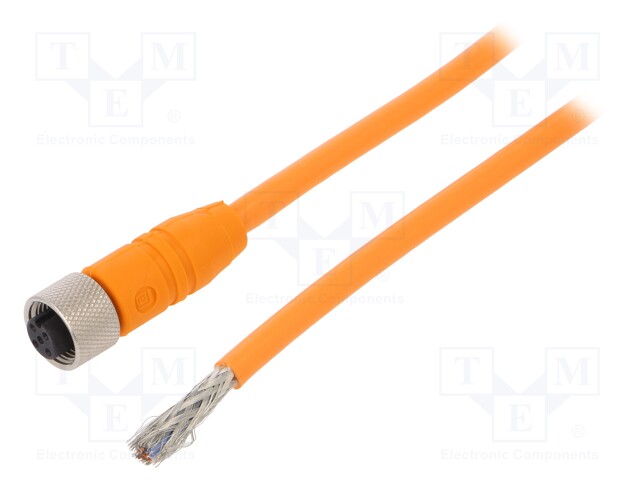 Connection lead; M12; PIN: 5; straight; 2m; plug; 60VAC; 4A; -25÷80°C