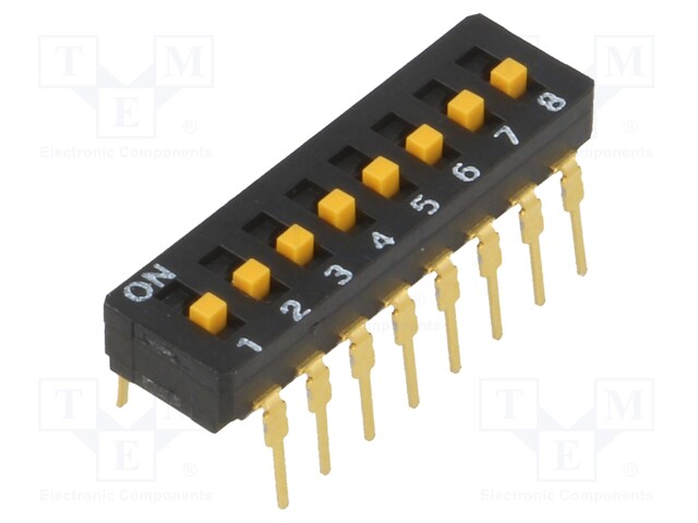 Switch: DIP-SWITCH; Poles number: 8; ON-OFF; 0.03A/30VDC; Pos: 2