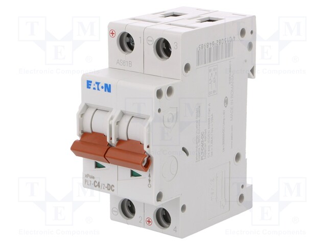 Circuit breaker; 230/400VAC; 250VDC; Inom: 4A; Poles: 2; DIN; 10kA