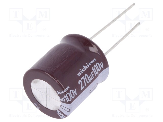 Capacitor: electrolytic; low impedance; THT; 270uF; 100VDC; ±20%