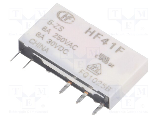 Relay: electromagnetic; SPDT; Ucoil: 5VDC; 6A/250VAC; 6A/30VDC; 6A