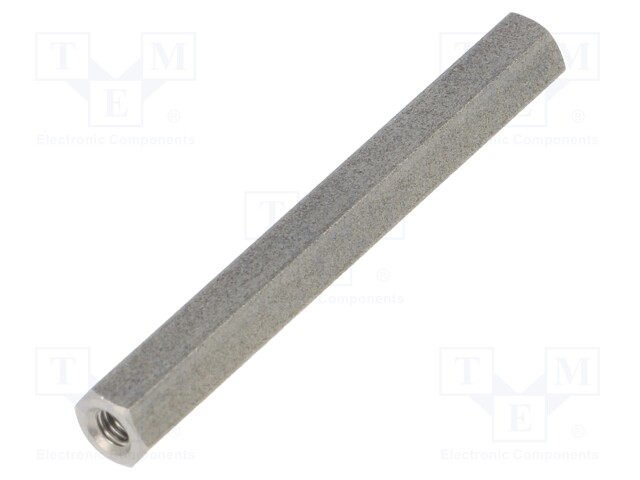 Screwed spacer sleeve; Int.thread: M3; 45mm; hexagonal