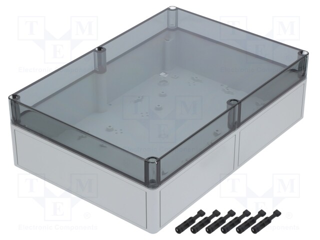 Enclosure: multipurpose; X: 254mm; Y: 360mm; Z: 111mm; PK; light grey