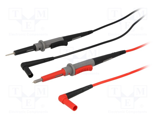 Test lead; silicone; 1m; 10A; red and black