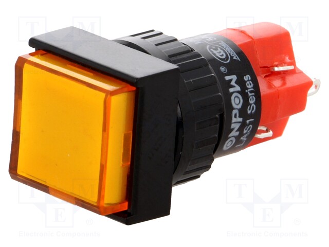 Switch: push-button; Pos: 2; SPDT; 3A/250VAC; 2A/24VDC; orange; IP40