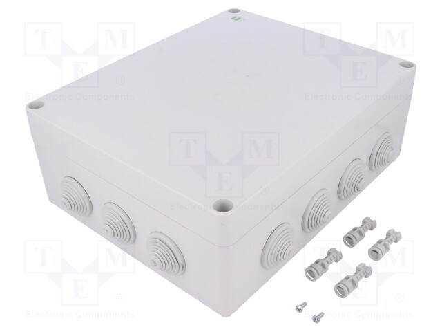 Enclosure: junction box; X: 282mm; Y: 342mm; Z: 115mm; IP55; grey