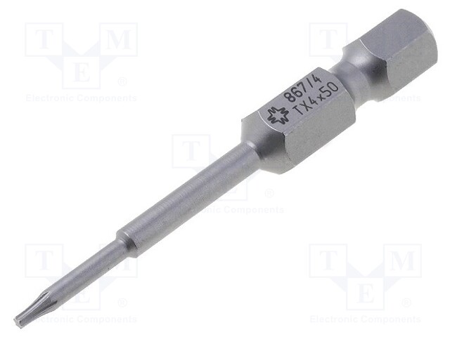 Screwdriver bit; Torx®; TX04; Overall len: 50mm