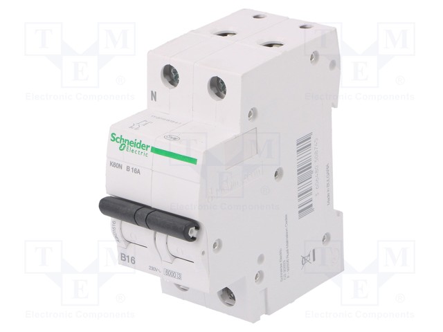 Circuit breaker; 400VAC; 16A; Poles: 1+N; DIN; Charact: B