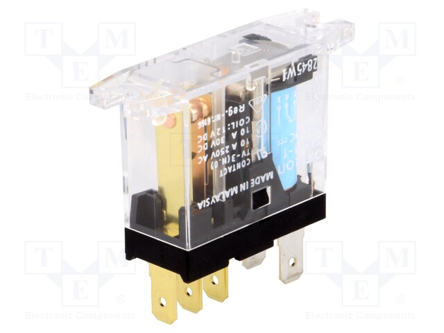 Relay: electromagnetic; SPDT; Ucoil: 12VDC; 10A/250VAC; 10A/30VDC