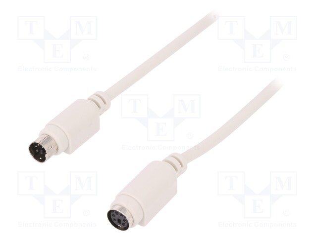 Cable; Mini DIN socket 6pin,Mini-DIN plug 6pin; 2m; beige