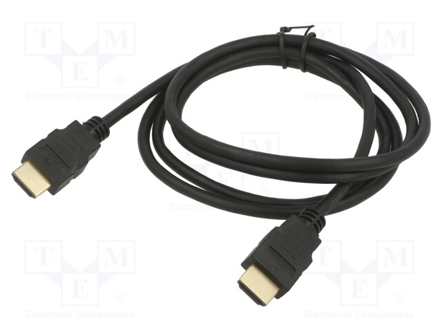 Cable; HDMI 1.4; HDMI plug,both sides; 3m; black; 30AWG; Core: CCS