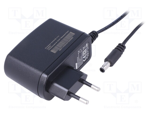 Power supply: switched-mode; 12VDC; 1.25A; Out: 5,5/3,0; 15W