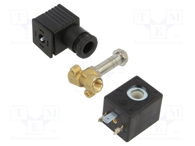 Electromagnetic valve; G 1/8"; brass; FKM; Valve: 2/2 NC; 24VDC