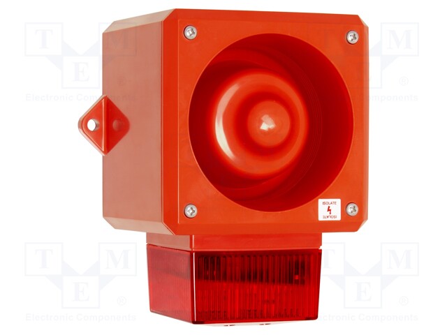 Signaller: lighting-sound; siren,flashing light; Colour: red