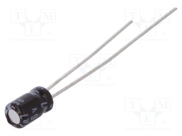 Capacitor: electrolytic; THT; 4.7uF; 16VDC; Ø3x5mm; Pitch: 1mm; ±20%