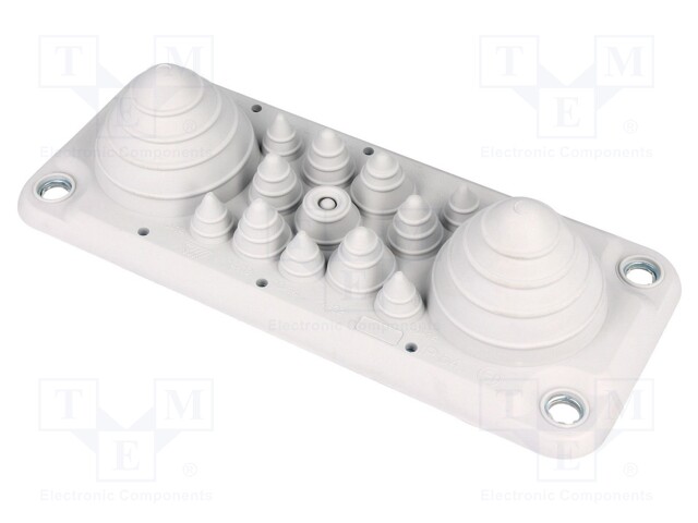 Multigate grommet; light grey; Holes no: 14; -40÷100°C; UL94V-0