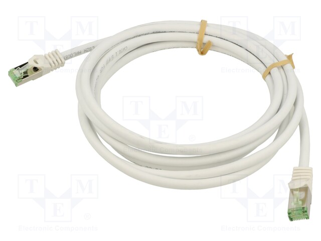 Patch cord; S/FTP; Cat 8.1; stranded; Cu; LSZH; white; 3m; 26AWG