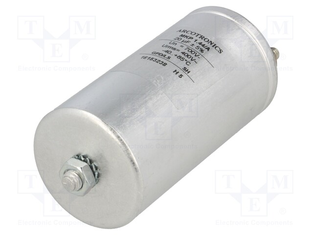 Capacitor: polypropylene; 20uF; Leads: M6 screws; ESR: 3mΩ; C44A