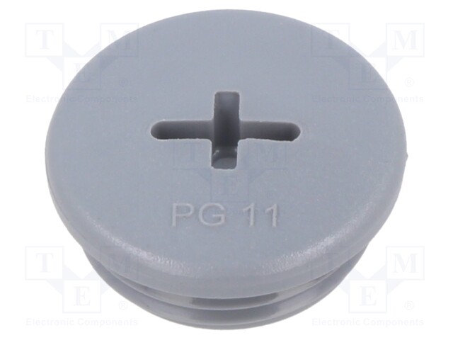 Stopper; polyamide; grey; IP68; Entrelec; Gland: PG11; 6mm