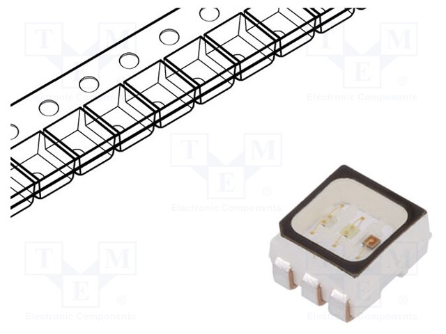 LED; SMD; 2835,PLCC6; RGB; 3.4x2.8x1.8mm; 120°; 20mA; 125/114/114mW