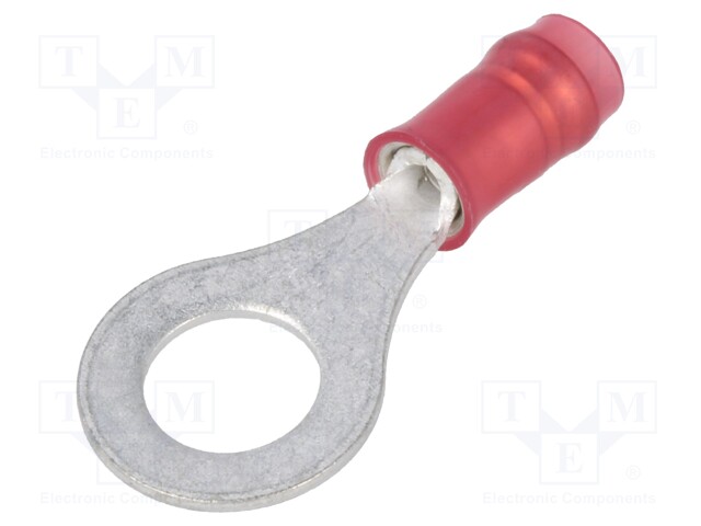 Ring terminal; M6; Ø: 6.73mm; 0.3÷1.42mm2; crimped; for cable; red