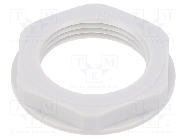 Nut; PG16; polystyrene; 30mm; light grey; -20÷70°C; Thread: PG