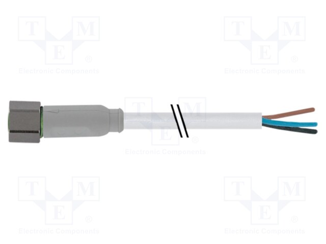 Connection lead; M8; PIN: 3; straight; 10m; plug; 60VAC; -25÷80°C