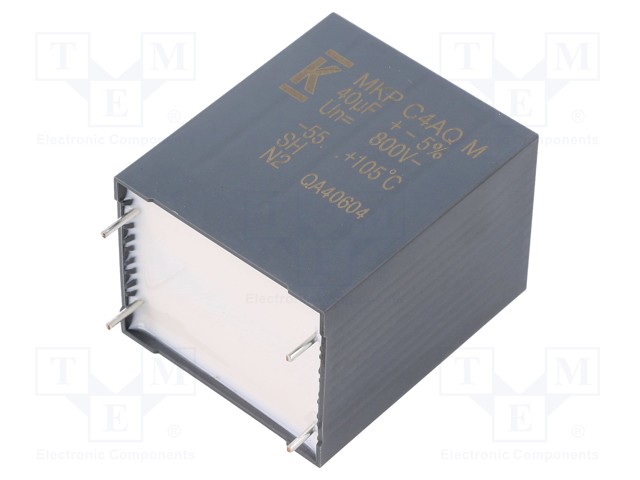 Capacitor: polypropylene; DC-Link; 40uF; ESR: 2.5mΩ; THT; ±5%; 28.7A