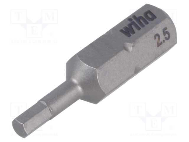 Screwdriver bit; Allen hex key; HEX 2,5mm; Overall len: 25mm