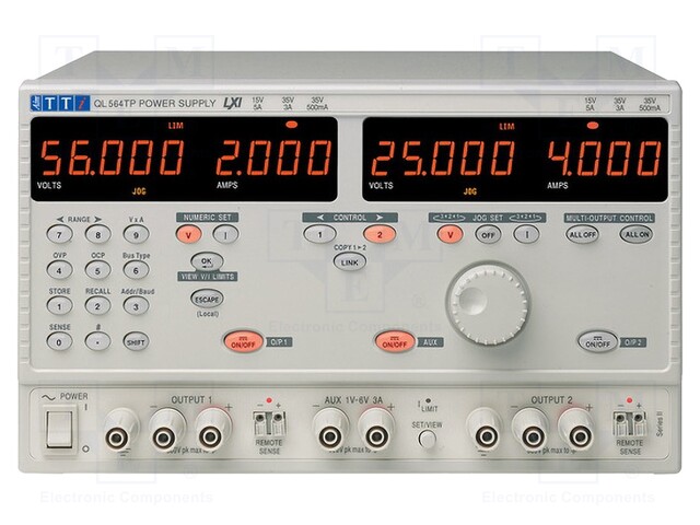 Power supply: programmable laboratory; Channels: 3; 0÷56VDC; 0÷4A