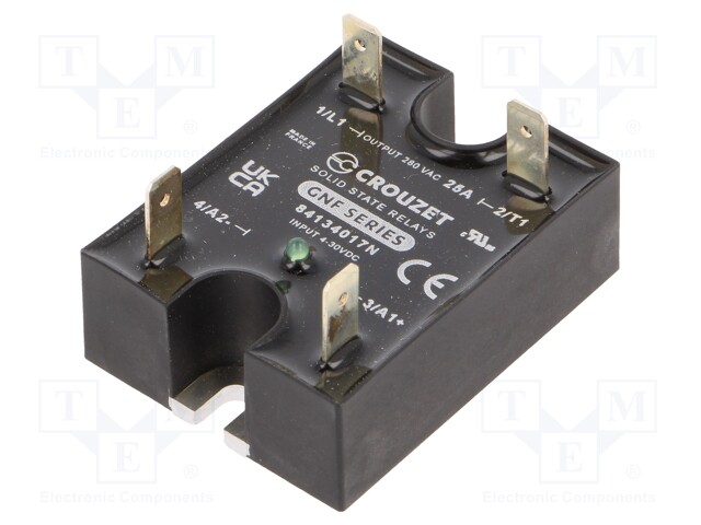Relay: solid state; Ucntrl: 4÷30VDC; 25A; 24÷280VAC; -40÷80°C; IP20