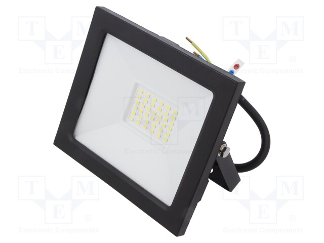 Lamp: LED flood light; 230VAC; 30W; 6400K; CRImin: 80; 2400lm