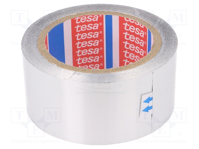 Tape: duct; W: 50mm; L: 50m; D: 30um; grey; acrylic; aluminium; 3%