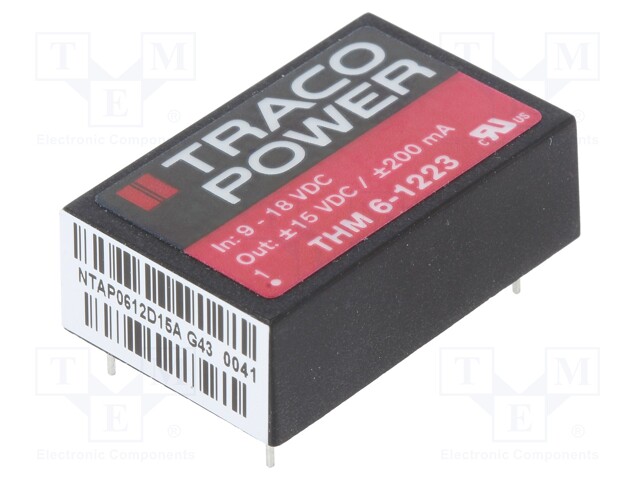 Converter: DC/DC; 3W; Uin: 9÷18V; Uout: 15VDC; Uout2: -15VDC; DIP24